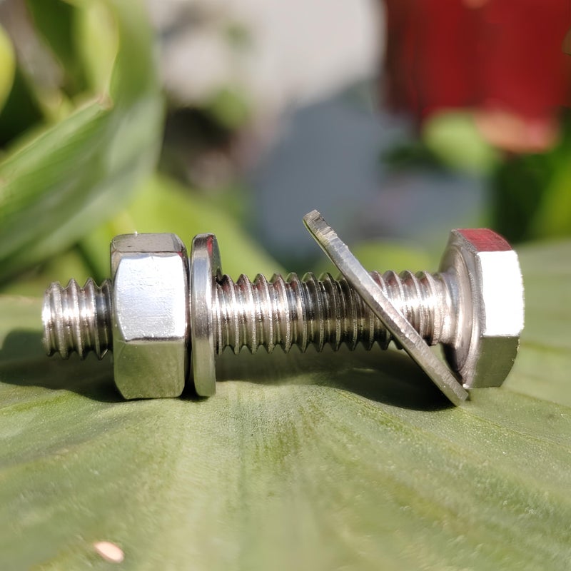 Fullerkreg (8 Sets) 3/8-16x1-1/2 Stainless Steel Hex Head Screws Bolts, Nuts, Flat & Lock Washers, 18-8 (304) S/S, Fully Threaded by Bolt Fullerkreg - Image 5